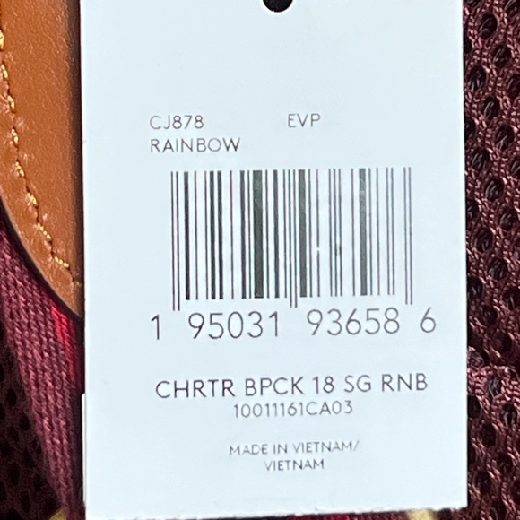 CJ878 - Coach Charter Backpack 18 in Rainbow Signature Canvas - Picture 8 of 12